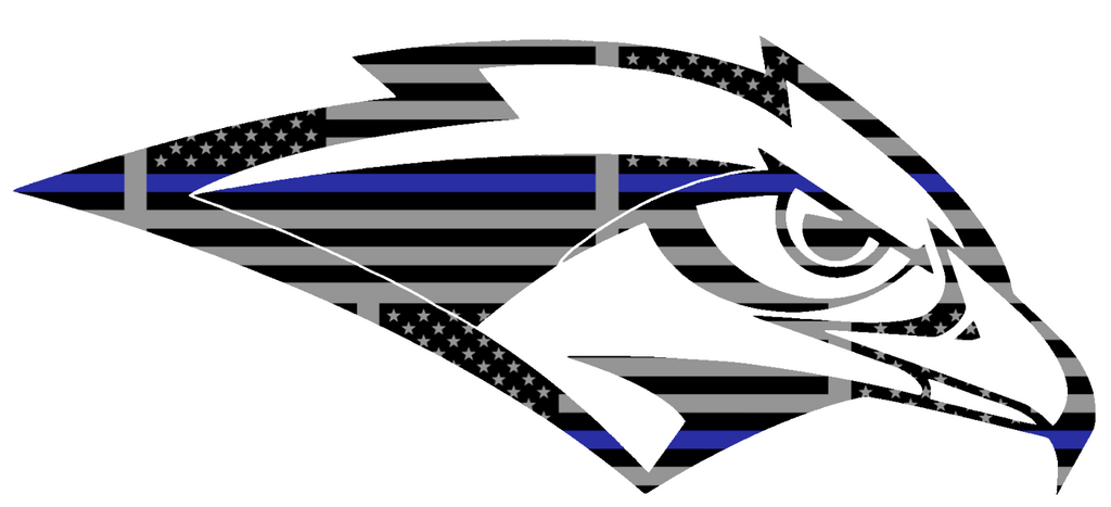 Oral Roberts Golden Eagles Team Logo Thin Blue Line American Flag Premium DieCut Vinyl Decal PICK SIZE