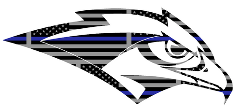 Oral Roberts Golden Eagles Team Logo Thin Blue Line American Flag Premium DieCut Vinyl Decal PICK SIZE