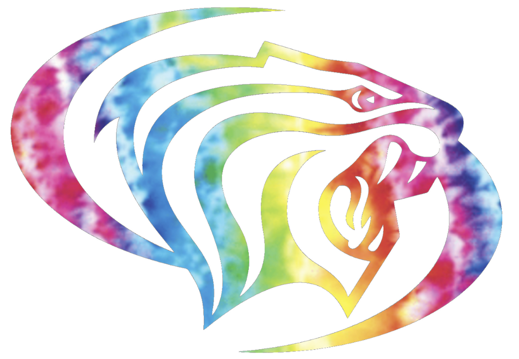 Pacific Tigers Team Logo Crucial Catch Cancer Tie Dye Vinyl Decal PICK SIZE