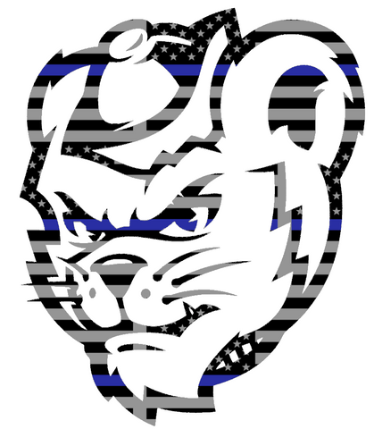 Sam Houston State Bearkats Mascot Logo Thin Blue Line American Flag Premium DieCut Vinyl Decal PICK SIZE