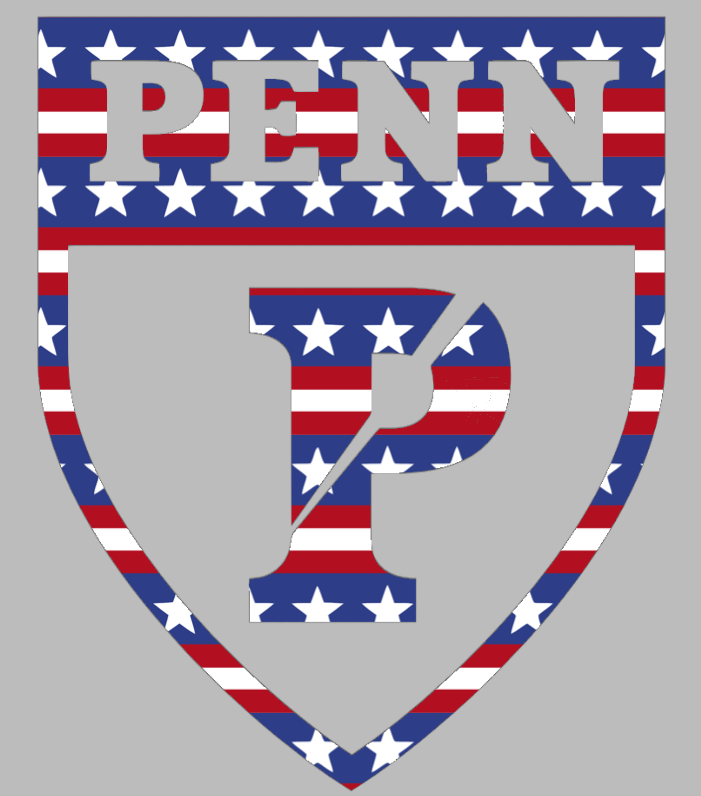 Penn Quakers Team Logo Stars & Stripes USA American Flag Vinyl Decal PICK SIZE
