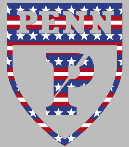 Penn Quakers Team Logo Stars & Stripes USA American Flag Vinyl Decal PICK SIZE