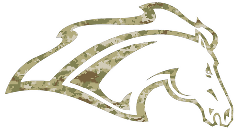 Alabama Huntsville Chargers Team Logo Salute to Service Camouflage Camo Vinyl Decal PICK SIZE
