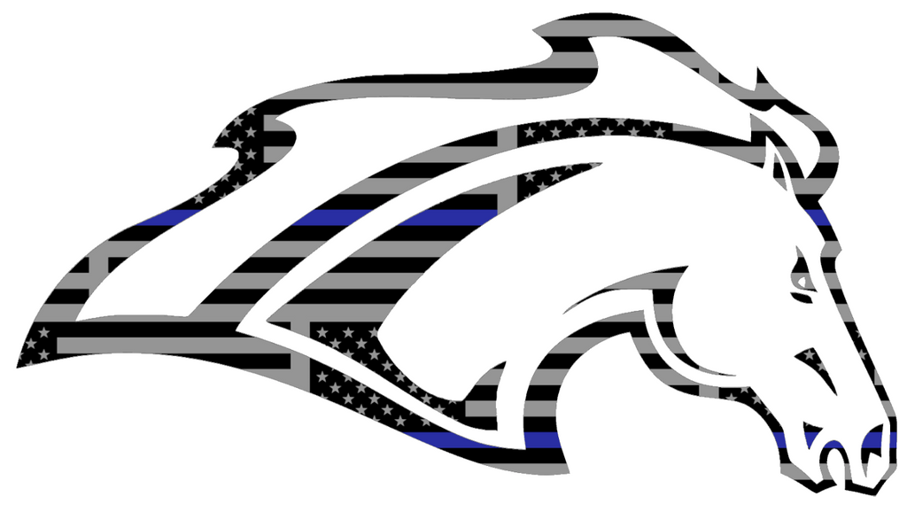 Alabama Huntsville Chargers Team Logo Thin Blue Line American Flag Premium DieCut Vinyl Decal PICK SIZE