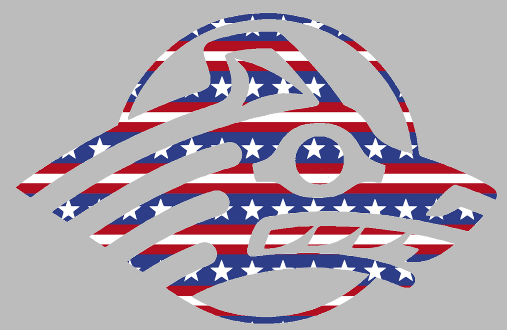 Alaska Anchorage Seawolves Team Logo Stars & Stripes USA American Flag Vinyl Decal PICK SIZE