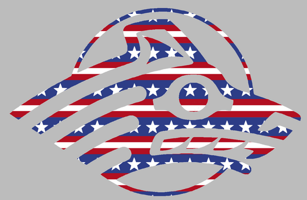 Alaska Anchorage Seawolves Team Logo Stars & Stripes USA American Flag Vinyl Decal PICK SIZE