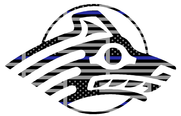 Alaska Anchorage Seawolves Team Logo Thin Blue Line American Flag Premium DieCut Vinyl Decal PICK SIZE
