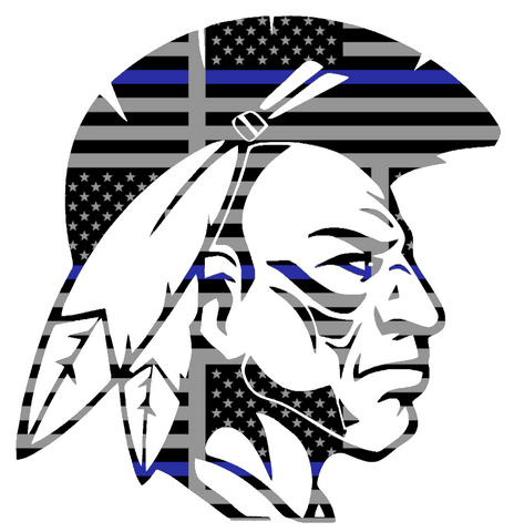 Alcorn State Braves Mascot Logo Thin Blue Line American Flag Premium DieCut Vinyl Decal PICK SIZE