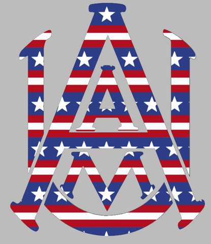 Alabama A&M Bulldogs Team Logo Stars & Stripes USA American Flag Vinyl Decal PICK SIZE