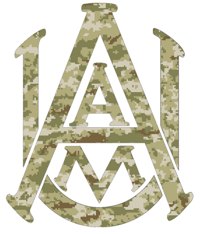Alabama A&M Bulldogs Team Logo Salute to Service Camouflage Camo Vinyl Decal PICK SIZE