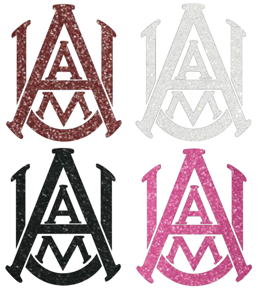 Alabama A&M Bulldogs Metallic Sparkle Team Logo Premium DieCut Vinyl Decal PICK COLOR & SIZE