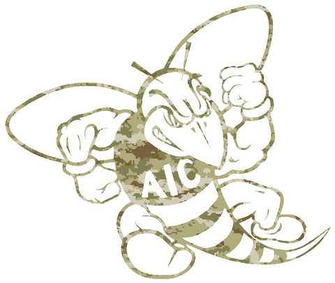 AIC Yellow Jackets Retro Throwback Logo Salute to Service Camouflage Camo Vinyl Decal PICK SIZE