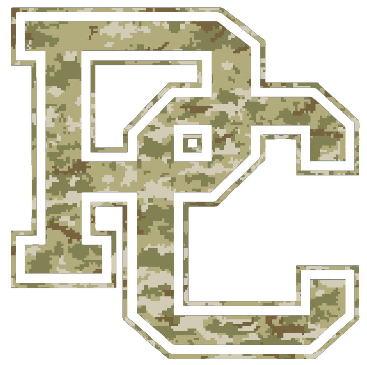 Presbyterian Blue Hose Team Logo Salute to Service Camouflage Camo Vinyl Decal PICK SIZE