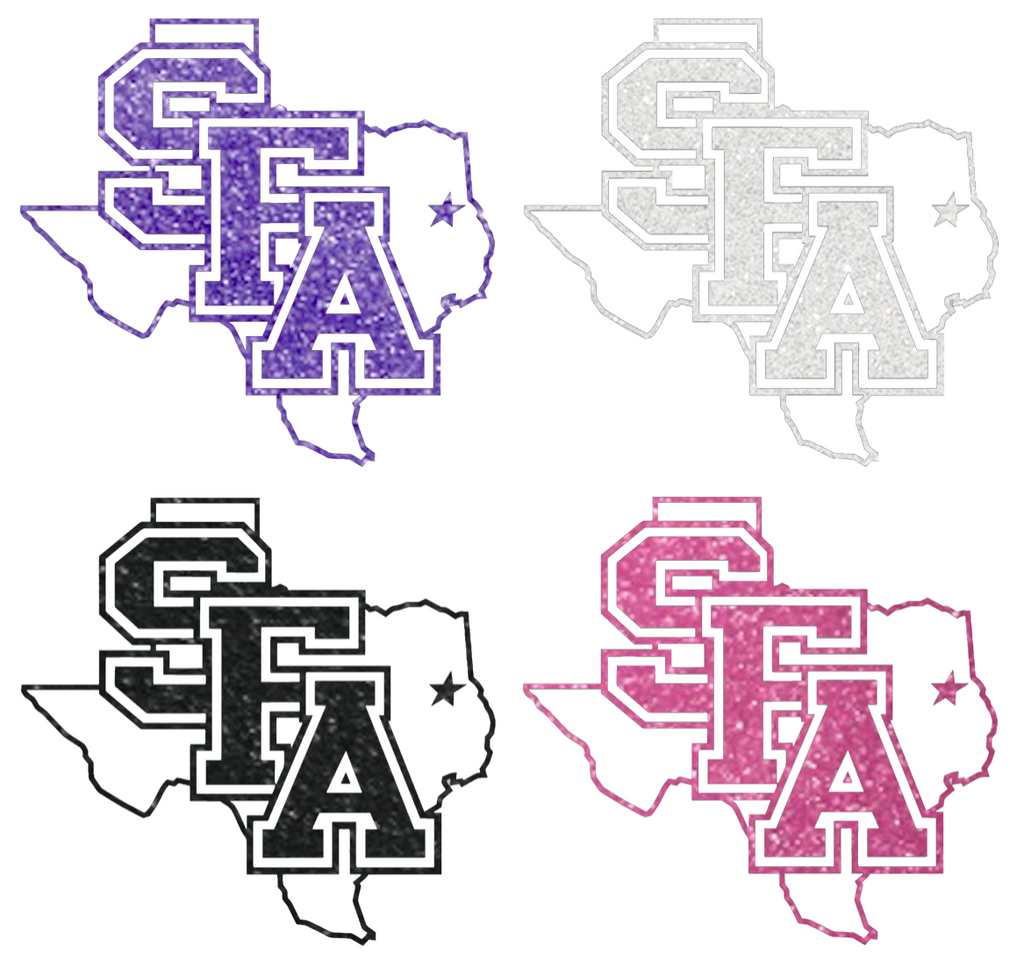 Stephen F Austin Metallic Sparkle Team Logo Premium DieCut Vinyl Decal PICK COLOR & SIZE