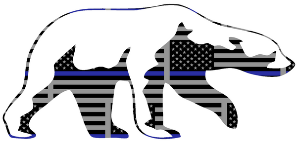 Alaska Nanooks Mascot Logo Thin Blue Line American Flag Premium DieCut Vinyl Decal PICK SIZE