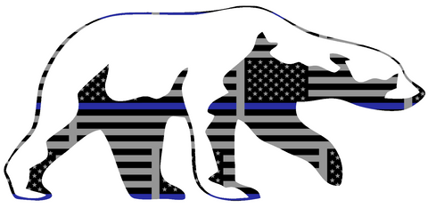 Alaska Nanooks Mascot Logo Thin Blue Line American Flag Premium DieCut Vinyl Decal PICK SIZE