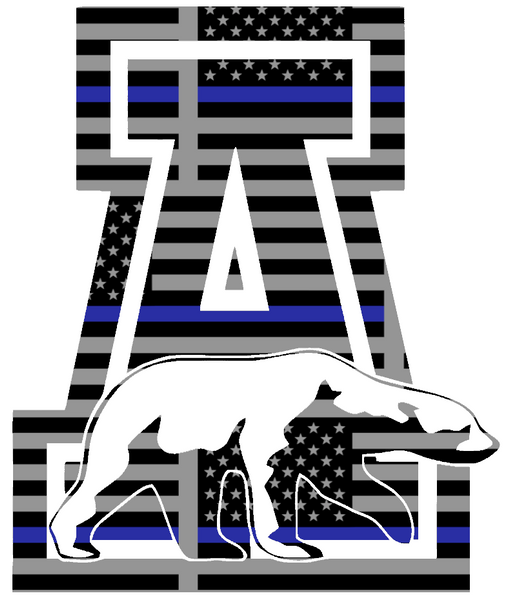 Alaska Nanooks Team Logo Thin Blue Line American Flag Premium DieCut Vinyl Decal PICK SIZE