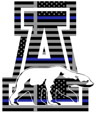 Alaska Nanooks Team Logo Thin Blue Line American Flag Premium DieCut Vinyl Decal PICK SIZE