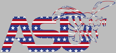 Alabama State Hornets Team Logo Stars & Stripes USA American Flag Vinyl Decal PICK SIZE