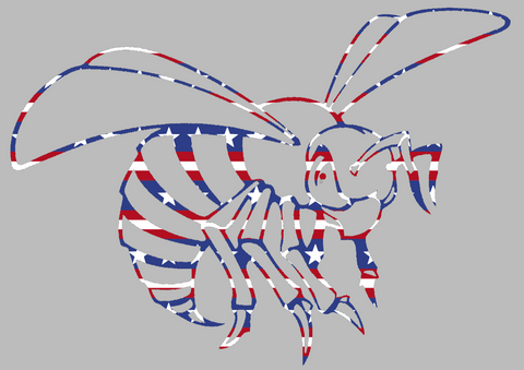 Alabama State Hornets Mascot Logo Stars & Stripes USA American Flag Vinyl Decal PICK SIZE
