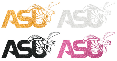 Alabama State Hornets Metallic Sparkle Team Logo Premium DieCut Vinyl Decal PICK COLOR & SIZE