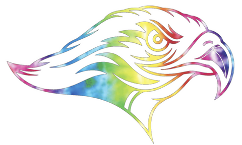 Stonehill Skyhawks Mascot Logo Crucial Catch Cancer Tie Dye Vinyl Decal PICK SIZE