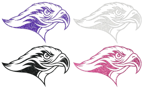Stonehill Skyhawks Metallic Sparkle Mascot Logo Premium DieCut Vinyl Decal PICK COLOR & SIZE