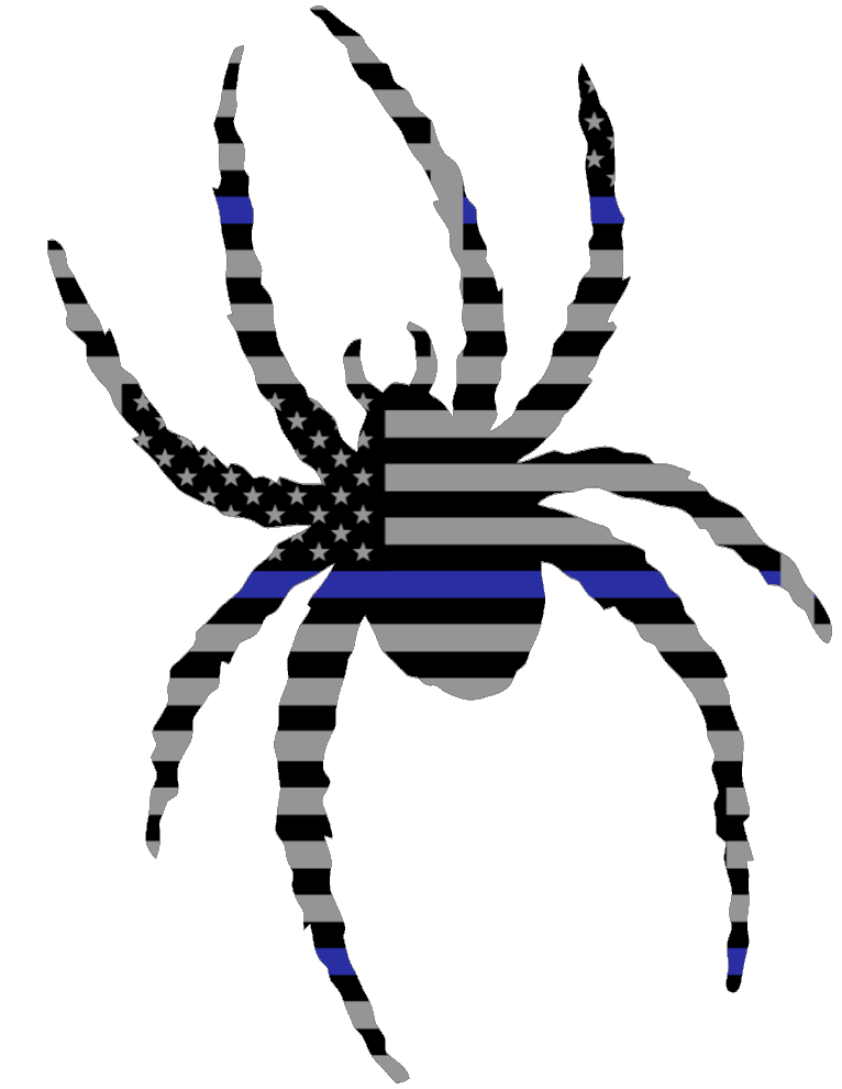 Richmond Spiders Team Logo Thin Blue Line American Flag Premium DieCut Vinyl Decal PICK SIZE