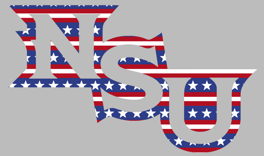 Northwestern State Demons Team Logo Stars & Stripes USA American Flag Vinyl Decal PICK SIZE