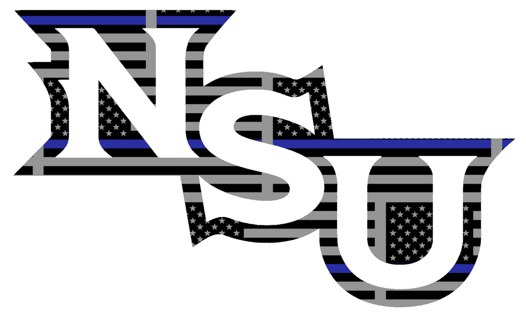Northwestern State Demons Team Logo Thin Blue Line American Flag Premium DieCut Vinyl Decal PICK SIZE