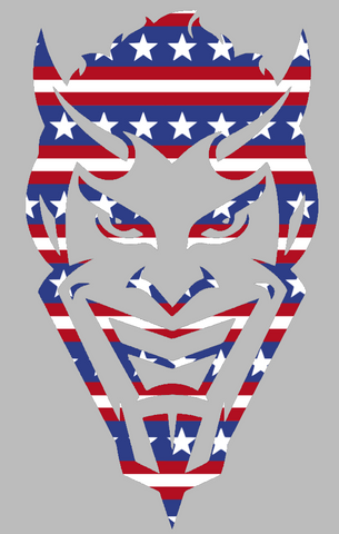 Northwestern State Demons Mascot Logo Stars & Stripes USA American Flag Vinyl Decal PICK SIZE