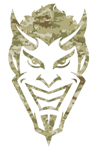 Northwestern State Demons Mascot Logo Salute to Service Camouflage Camo Vinyl Decal PICK SIZE