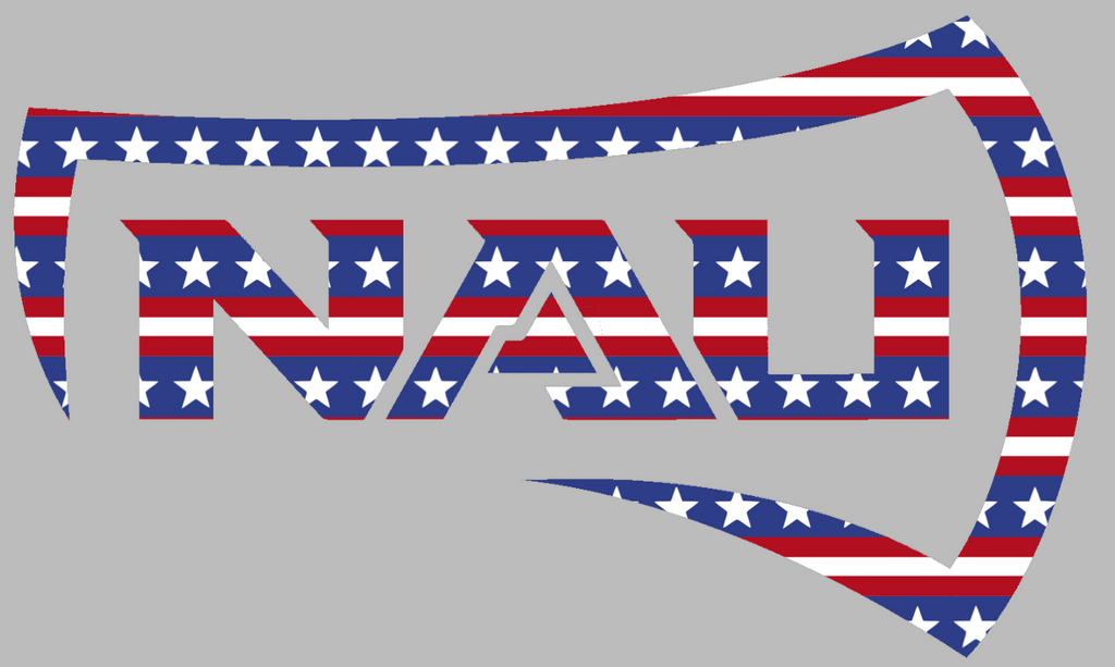 Northern Arizona Lumberjacks Team Logo Stars & Stripes USA American Flag Vinyl Decal PICK SIZE