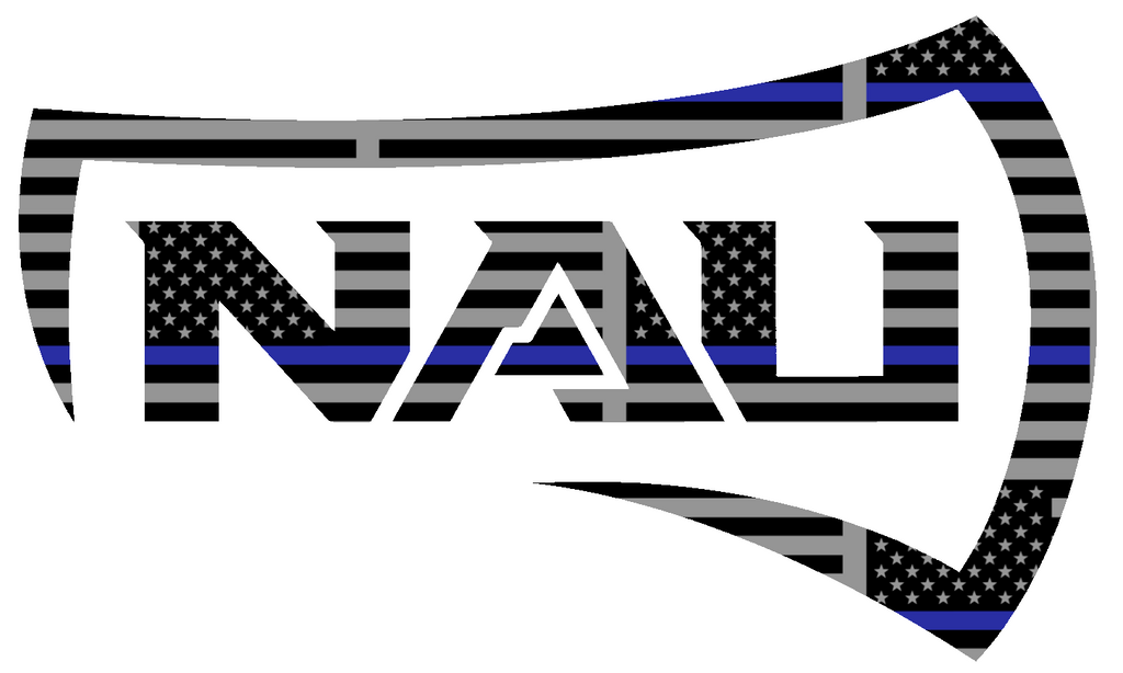 Northern Arizona Lumberjacks Team Logo Thin Blue Line American Flag Premium DieCut Vinyl Decal PICK SIZE