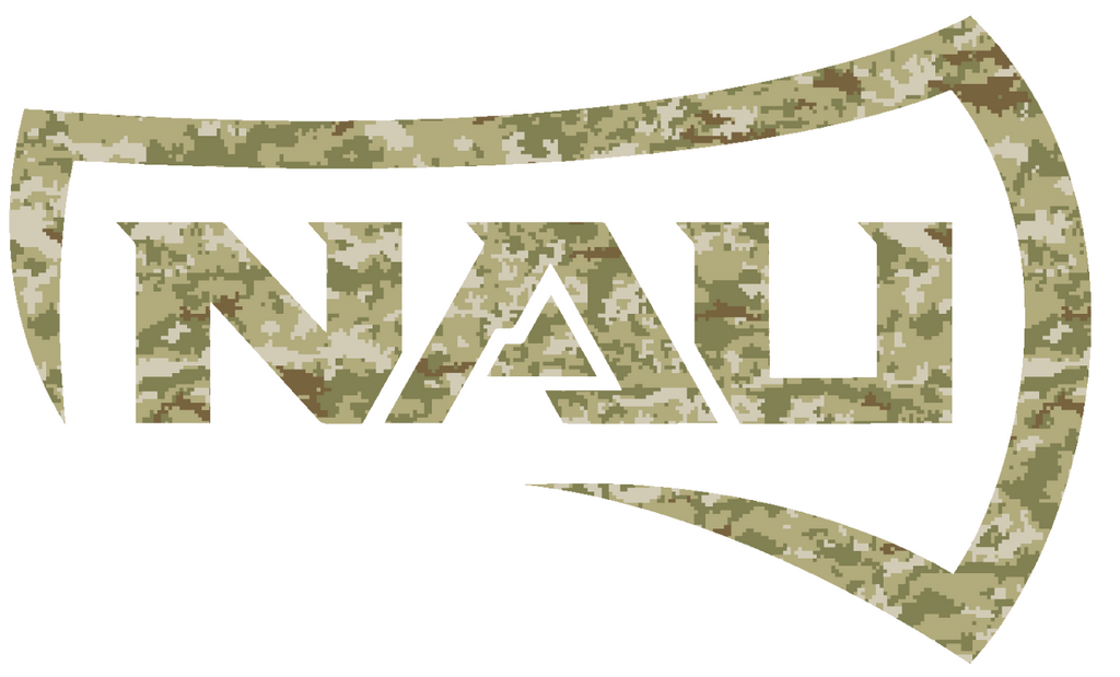 Northern Arizona Lumberjacks Team Logo Salute to Service Camouflage Camo Vinyl Decal PICK SIZE