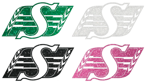 Saskatchewan Roughriders Metallic Sparkle Team Logo Premium DieCut Vinyl Decal PICK COLOR & SIZE