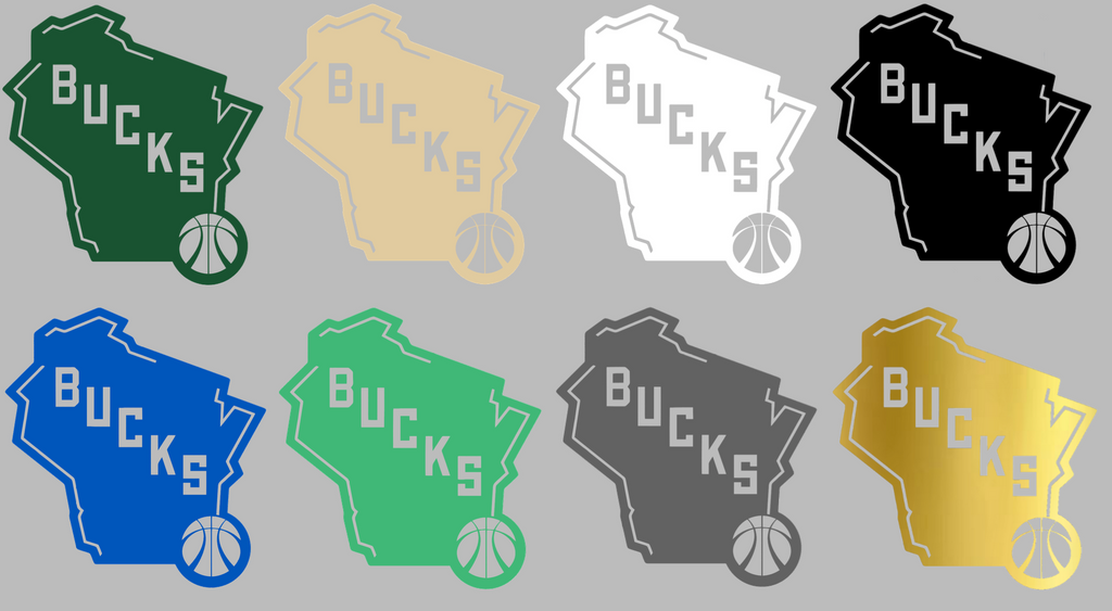 Milwaukee Bucks WI State Alternate Logo Premium DieCut Vinyl Decal PICK COLOR & SIZE