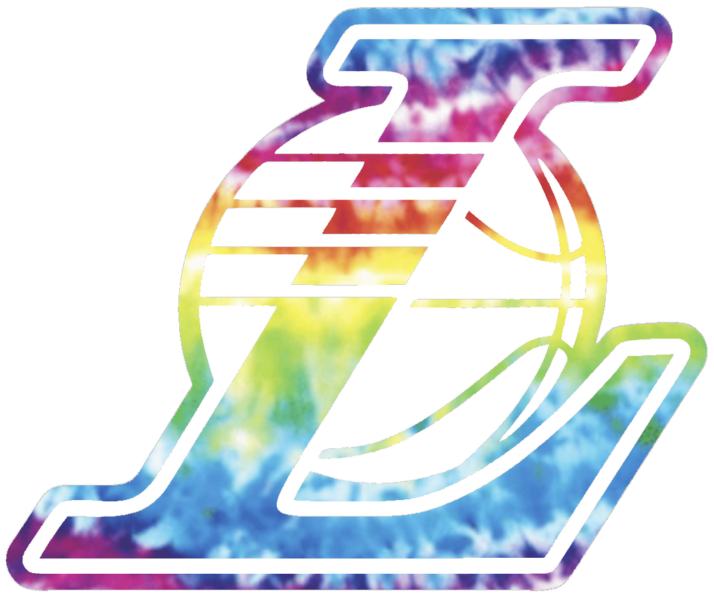 Los Angeles Lakers Alternate Logo Crucial Catch Cancer Tie Dye Vinyl Decal PICK SIZE