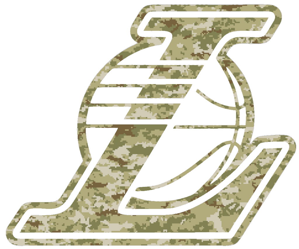 Los Angeles Lakers Alternate Logo Salute to Service Camouflage Camo Vinyl Decal PICK SIZE