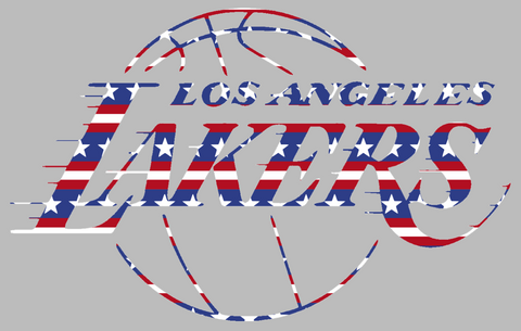 Los Angeles Lakers Team Logo Stars & Stripes USA American Flag Vinyl Decal PICK SIZE