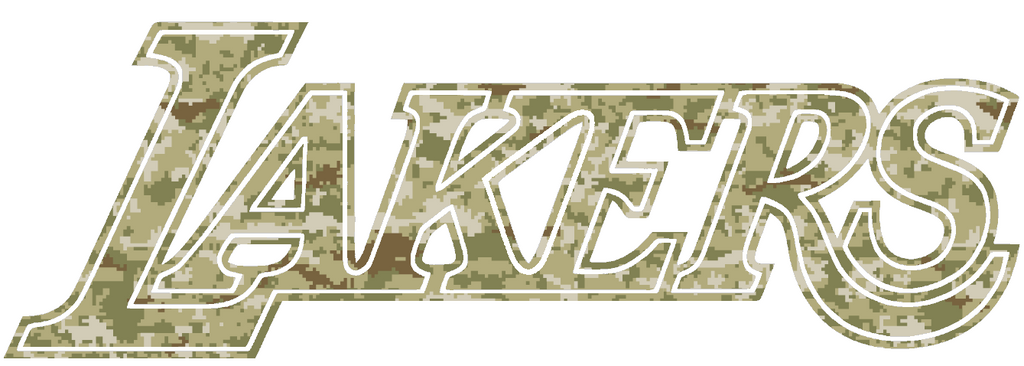 Los Angeles Lakers Team Name Logo Salute to Service Camouflage Camo Vinyl Decal PICK SIZE