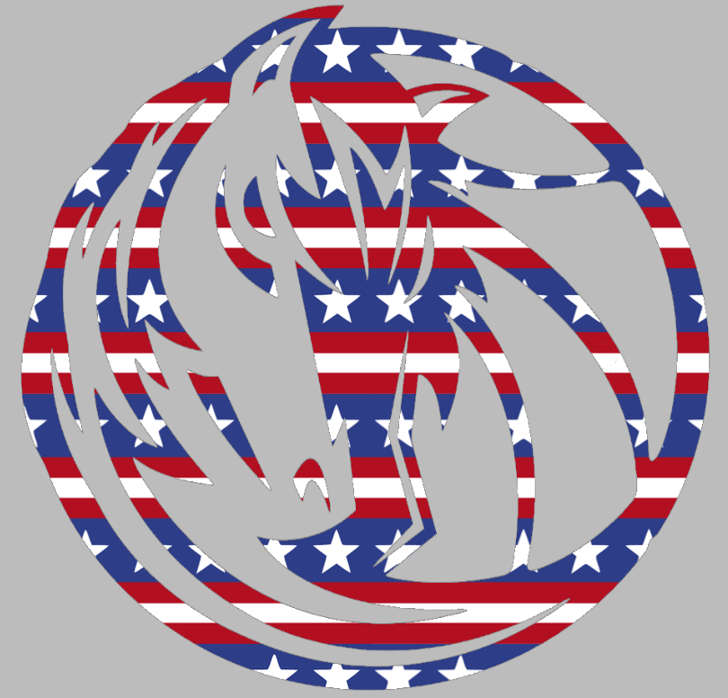 Dallas Mavericks Team Logo Stars & Stripes USA American Flag Vinyl Decal PICK SIZE