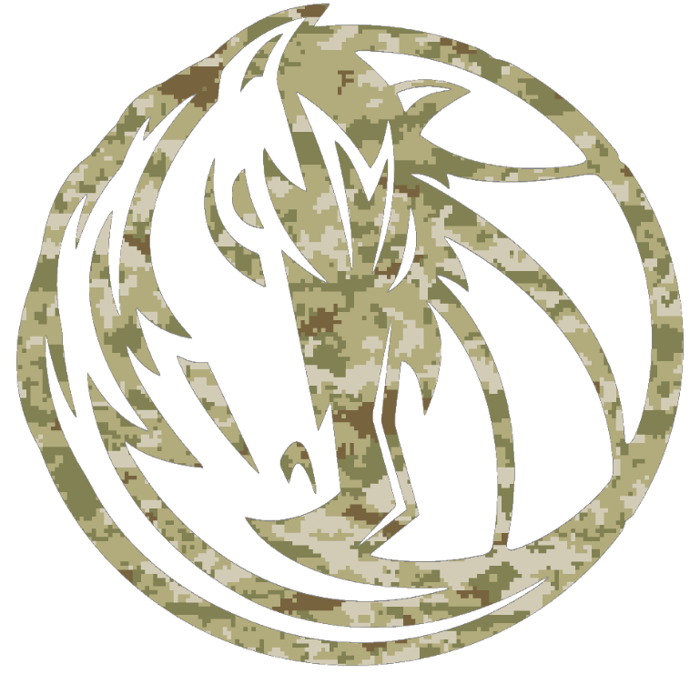 Dallas Mavericks Team Logo Salute to Service Camouflage Camo Vinyl Decal PICK SIZE