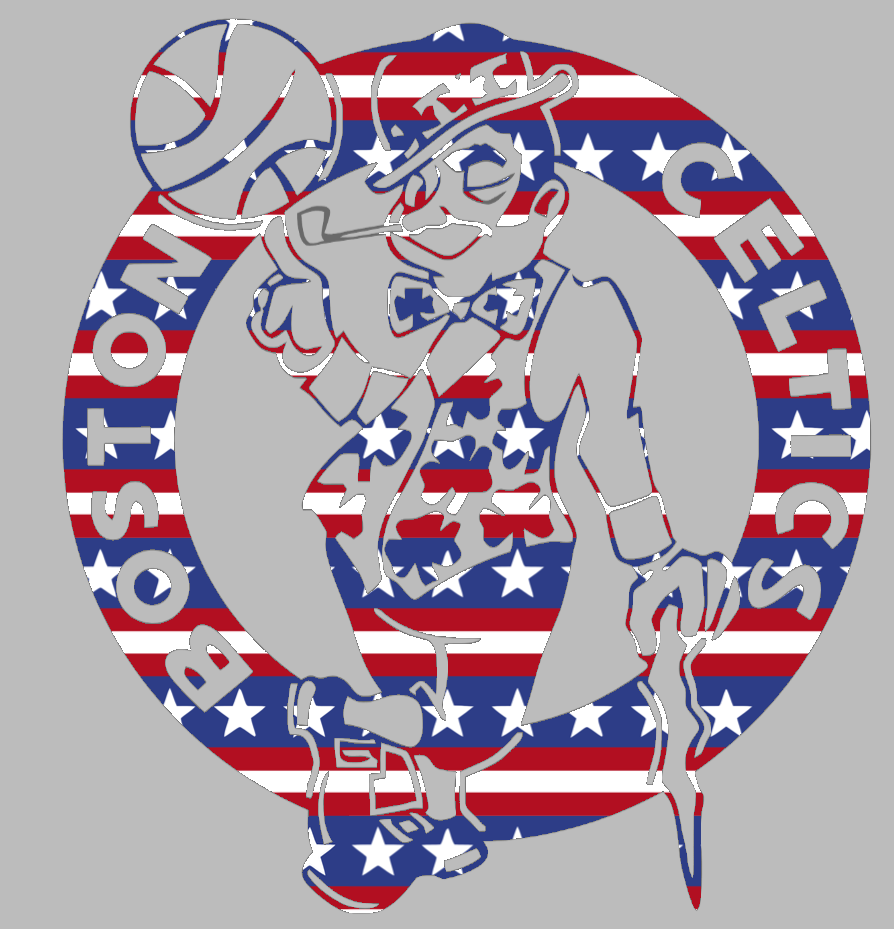 Boston Celtics Team Logo Stars & Stripes USA American Flag Vinyl Decal PICK SIZE