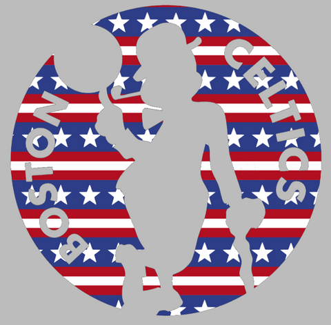 Boston Celtics Alternate Logo Stars & Stripes USA American Flag Vinyl Decal PICK SIZE