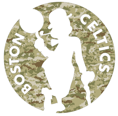 Boston Celtics Alternate Logo Salute to Service Camouflage Camo Vinyl Decal PICK SIZE