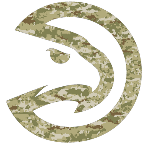 Atlanta Hawks Team Logo Salute to Service Camouflage Camo Vinyl Decal PICK SIZE