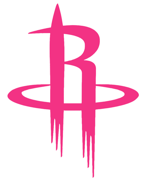 Hot Pink Rockets Houston Rockets HOT PINK Team Logo Premium Vinyl Decal PICK SIZE ...