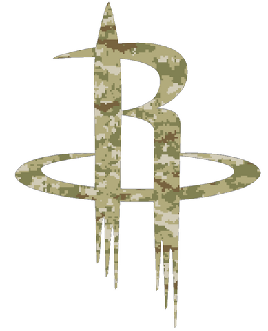 Houston Rockets Team Logo Salute to Service Camouflage Camo Vinyl Decal PICK SIZE
