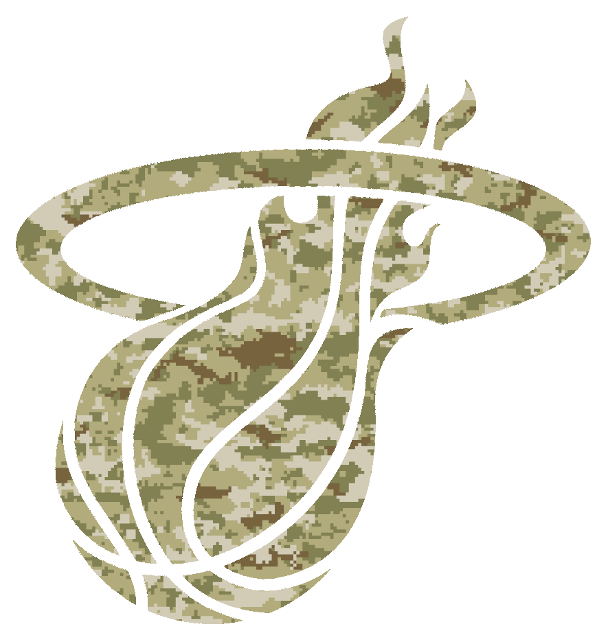 Miami Heat Team Logo Salute to Service Camouflage Camo Vinyl Decal PICK SIZE